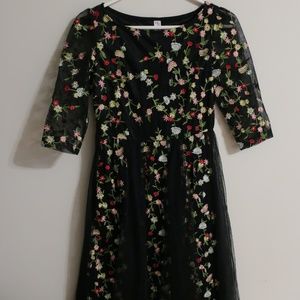 Black with florals dress